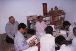 Meeting of trustees and workers at Trust’s registered office, Naranpura 